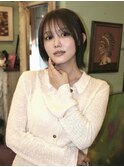 大人の透明感タイトブラウンショートミディアムレイヤー
