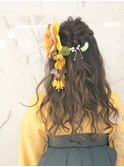 卒業式ハーフアップスタイル