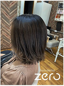 ヘアメイクゼロ 坂戸駅前店(hairmake zero) バレイヤージュ　シルバーベージュ