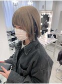 黒髪/前髪パーマ/グレーベージュ/レイヤーロング/ダブルカラー