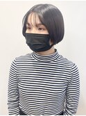 【松戸　松戸】黒髪丸みボブ顎ラインミニボブ前髪あり