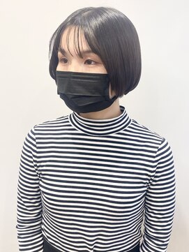 モリオフロムロンドン 松戸店(Morio from London) 【松戸　松戸】黒髪丸みボブ顎ラインミニボブ前髪あり