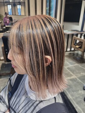 イコウヘアデザイン(icou hair design) パラパラブリーチ×ピンクベージュ