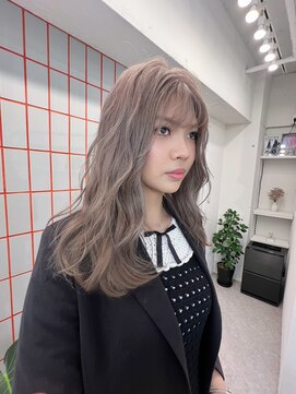 ペレ 栄店(PELE) デザインカラー/レイヤーカット/ウェットヘア/オリーブベージュ