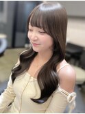 ◎イメチェン美髪うる艶髪愛され流しバングベージュ