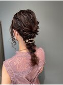 編みおろしパーティーヘアセット