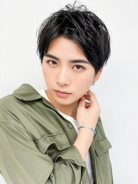 エルブロッサム 北上尾店(L-Blossom) 毛流れハンサムショートセンターパートメンズ黒髪爽やか