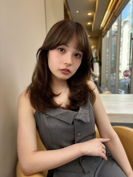 アロン(Allons Ginza) 韓国ミディヘア/アプリコットオレンジ/銀座