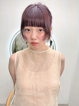 ガーデン 渋谷(GARDEN) レイヤーカット　ピンクラベンダー　ブリーチなしカラー