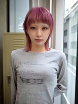 ギークス(GEEKS)&nbsp;【GEEKS渋谷】ブリーチカラー/青みピンク/ハッシュカット/ウルフ