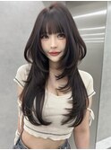 ロングレイヤー/レイヤーカット/ハッシュカット/韓国ヘア