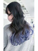 イロウ 山口どうもん店(IROW)&nbsp;ブルー/エンドカラー/レイヤーカット/ブリーチカラー