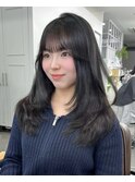 レイヤーカット顔まわり前髪セミロング20代30代40代