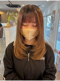 グレージュ　艶髪　髪質改善　ブリーチ　ピンクベージュ　韓国風