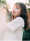 大人ガーリーウェーブ×小顔バング