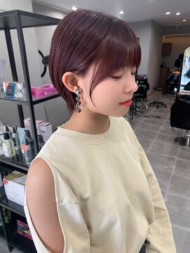 シャムオーツー 国分寺(CHAM:O2) フェザーバング/耳掛けショート/ピンクベージュ