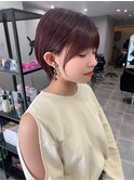 フェザーバング/耳掛けショート/ピンクベージュ