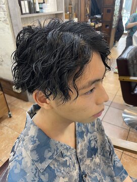 アルカナ 下北沢店(arcana) センターパート縦落ちツイスパ