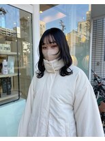 ヘアデザイン ソラ(Sola)&nbsp;greige×顔周りwolf/レイヤー,透明感黒髪,シースルーバング