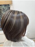 ショートボブのハイライト