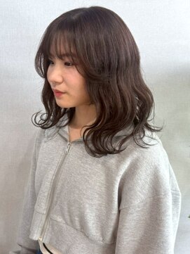 ノッポサン(Noppo3) チョコレートブラウン くすみカラー 顔周りレイヤー 20代