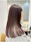 【Tierra美侑】ブリーチなしダブルカラーで叶うレッドブラウン