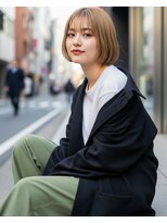 フレイムス ヘアアンドリラックス 吉川店(Frames hair&relax) ショートボブ髪型20代30代40代前髪あり面長丸顔