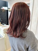 キャアリー(Caary) 福山人気高発色カシスピンクカラー20代30代艶髪外ハネくびれヘア
