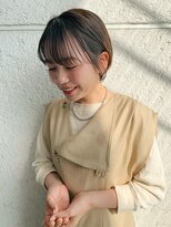 メイクス 表参道(MAKE'S omotesando)&nbsp;ショートボブ ショートパーマ ブリーチなし 透明感カラー 小顔