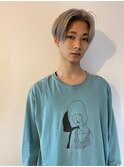 メンズサイドパートホワイトプラチナ