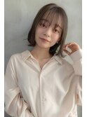大人かわいい前髪セシルカットココアブラウンフリンジウェーブす