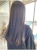 地毛風ストレート×透け感カラー