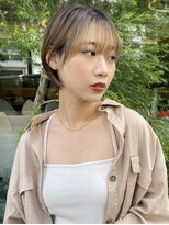 イヴォークトーキョーオーサカ(EVOKE TOKYO osaka)&nbsp;丸み マッシュ 可愛い 耳かけ 小顔 フェイスフレーミング カラー