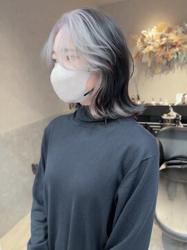 ロンド レア 天神大名店(Lond Le’a) デザインカラー/レイヤーカット/ウェットヘア/オリーブベージュ