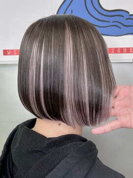 マックス フォー ヘアー(MAX FOR HAIR) 【デザインカラー】綺麗なラインのボブ×高めインナーカラー