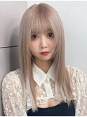 4732グレーベージュミルクティーアッシュ韓国ハイトーンカラー