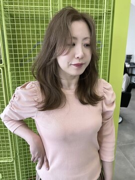 アース コアフュールボーテ みどり店(EARTH coiffure beaute) ミルクベージュ_ダブルカラー_ケアブリーチ_くびれ_レイヤー