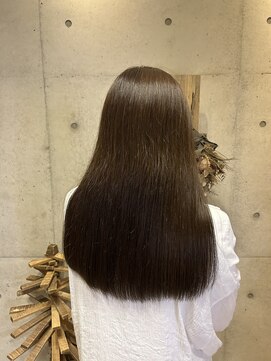 アチーブ ヘア デザイン(achieve hair design) ナチュラルシルクーベージュエアストレートロングヘア20代30代