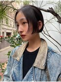 顔まわりカットレイヤーボブ透明感カラー前髪カットミニボブ