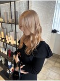 ロングレイヤー/レイヤーカット/ブロンドベージュベージュカラー