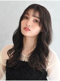 【艶感★シースルーバング】韓国 髪型 大人可愛いウェーブ巻き髪