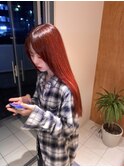 ブリーチなしレッドカラー！