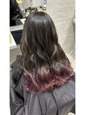 チャコールグレー×ピンクラベンダーグラデーション反町美容室