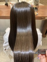 エイクス ヘア デザイン×美髪クリニック 千葉(AQs hair design)&nbsp;くびれヘア/アプリコットオレンジ/夏/髪質改善[千葉駅]