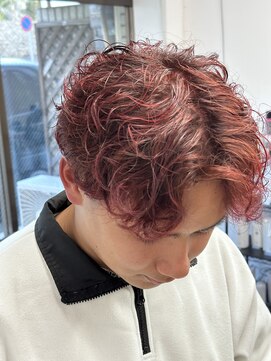 スパイラルパーマ×カーディナルレッド