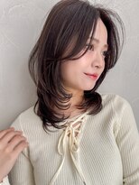 アグノス 青山(Agnos)&nbsp;エアリーカール愛され前髪レイヤーカットミルクブラウン美髪