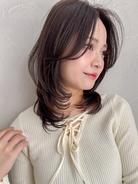 アグノス 青山(Agnos) エアリーカール愛され前髪レイヤーカットミルクブラウン美髪
