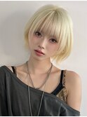 レイヤーボブ ボブレイヤーカット ブロンド 渋谷表参道 学割U24