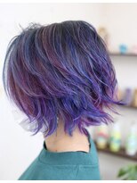 ヘアスタジオ クー(Hair Studio XYY) ブルー・パープル・ピンクのMIXカラー