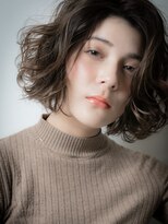 カバーヘア イヴ 戸頭店(COVER HAIR EVE)&nbsp;大人かっこいいくせ毛風小顔ウルフボブパーマw戸頭20代30代40代